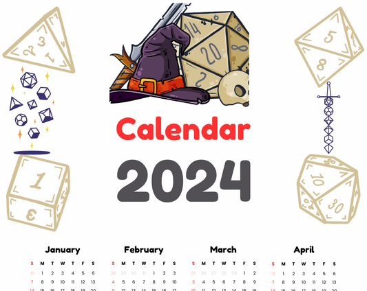 DnD Themed calendar