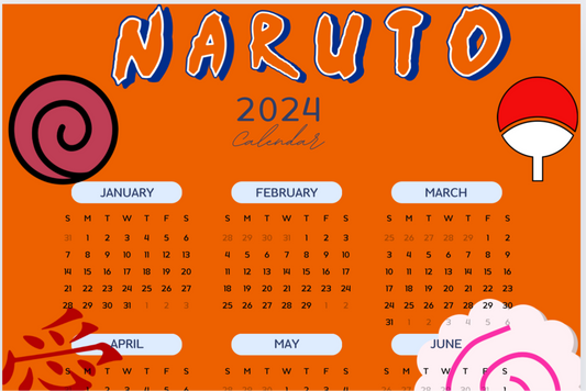 Naruto themed calendar (Digital Product)