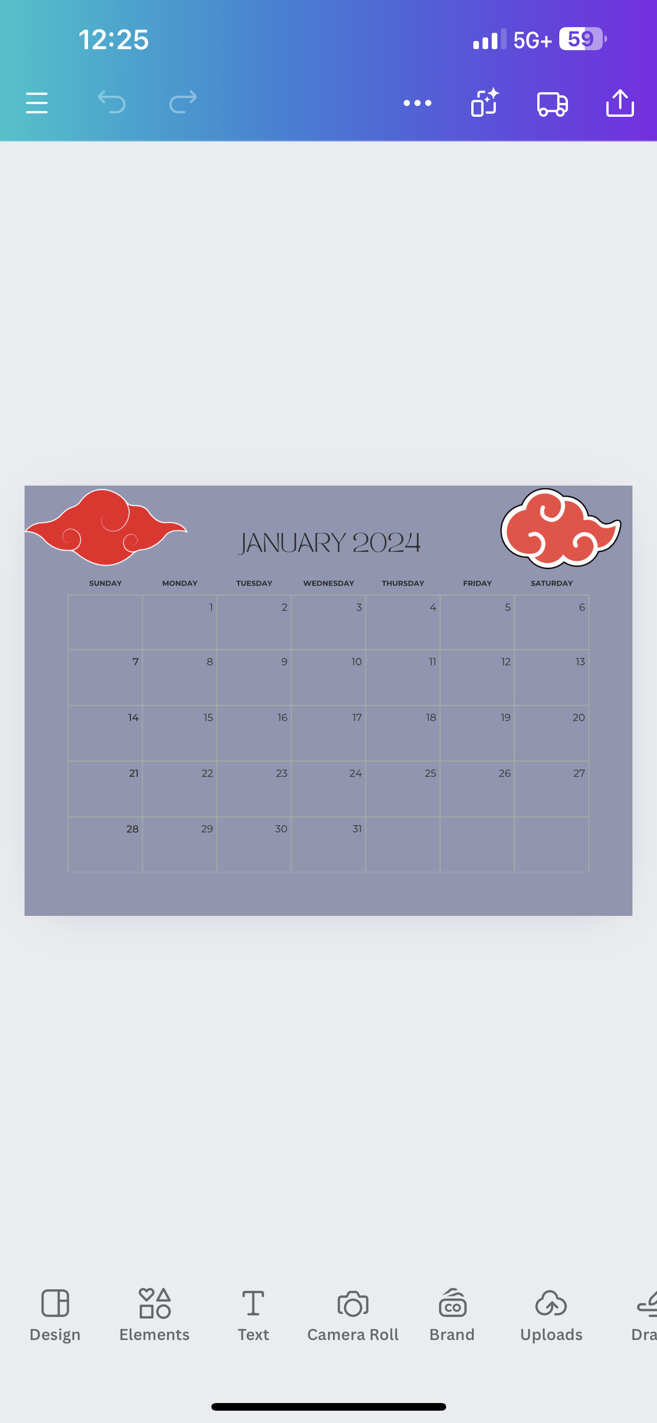 Anime themed full 2024 calendar